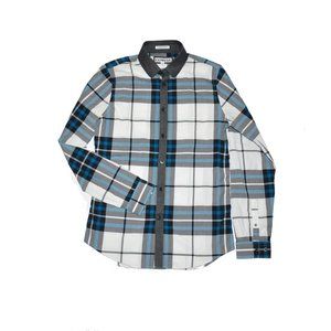 EXPRESS PLAID EXTRA SLIM FIT BUTTON DOWN SHIRT